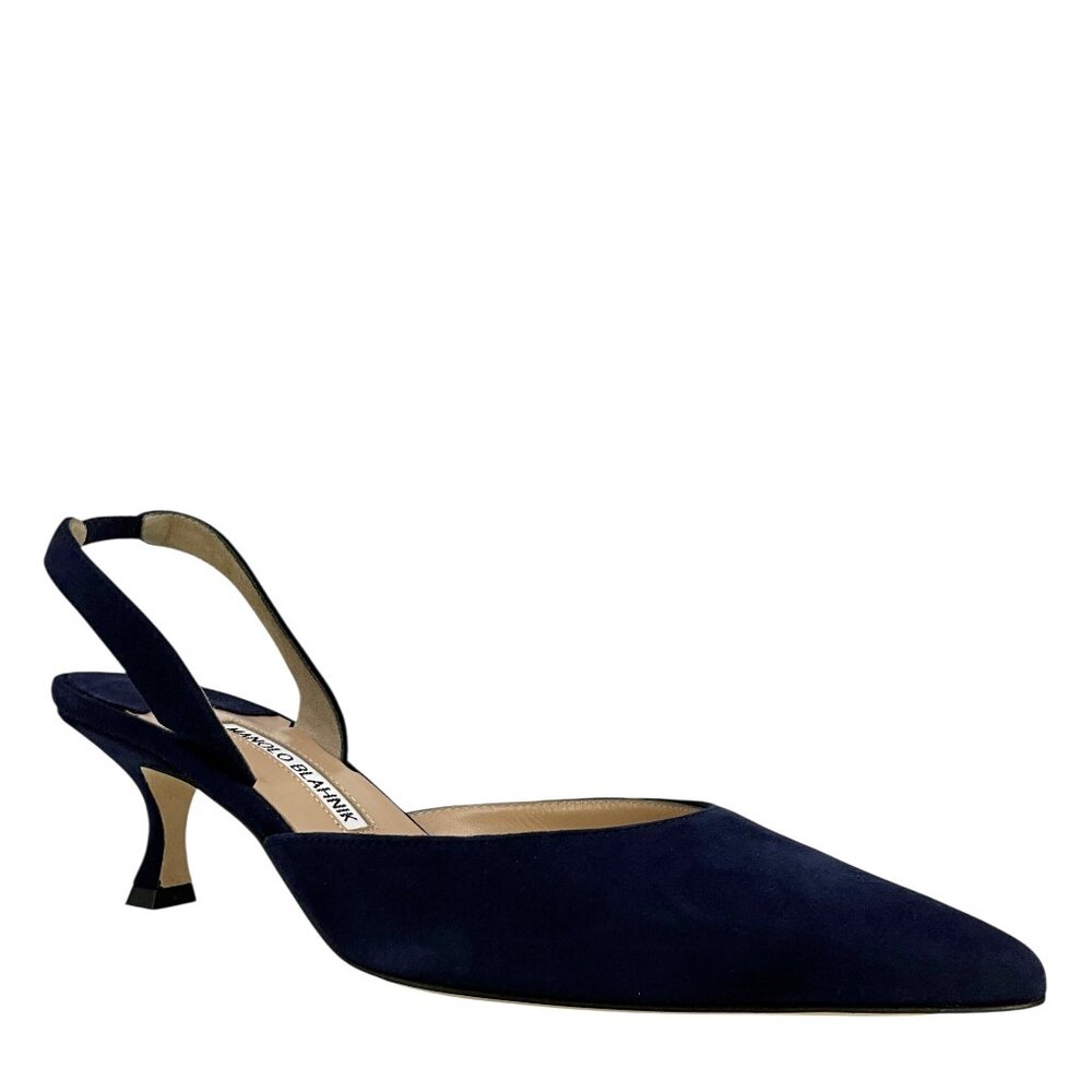 Manolo Blahnik Suede Carolyne 50 Slingback Pumps Size 9